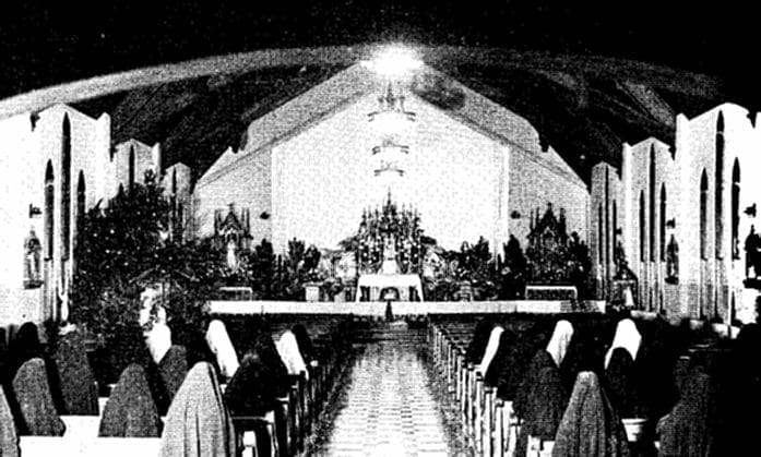 In chapel, 1950s