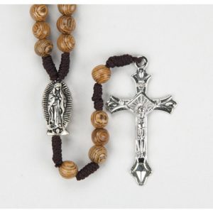 Our Lady of Guadalupe Rosary, brown wood