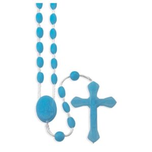Nylon Cord Rosary, Light Blue