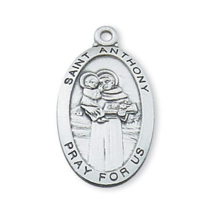 St. Anthony Sterling Pendant, 24"