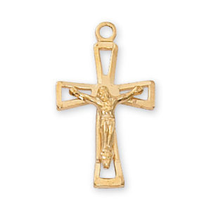 Crucifix, Gold over Sterling, 18"