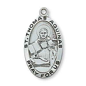 St. Thomas Aquinas Sterling Necklace, 24" Chain