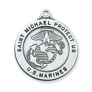 Service Medal - Marine St Michael Sterling, 24"