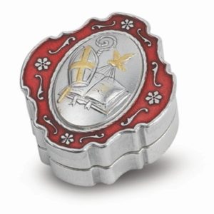 CONFIRMATION ROSARY BOX RED ENAMELED