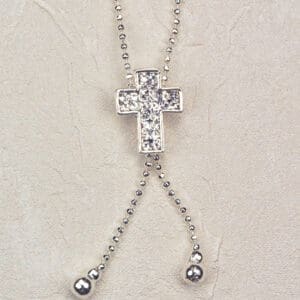 Cross, Crystal, 18" chain