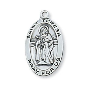 St. Teresa of Avila Sterling Necklace, 18"