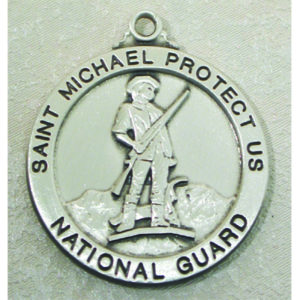 Pewter National Guard St. Michael Pendant, 24"