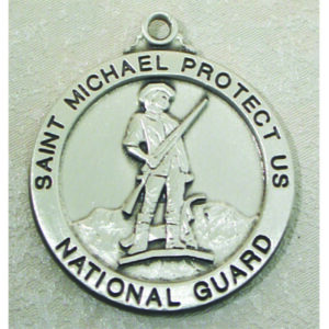 Pewter National Guard St. Michael Pendant, 24"