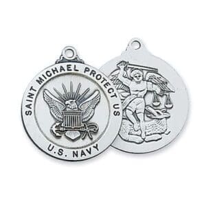 Service Medal - Navy St. Michael Sterling, 24"