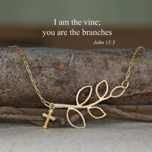 I am the Vine... Gold Finish Necklace