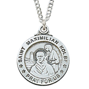 St. Max Kolbe Sterling Necklace, 20"