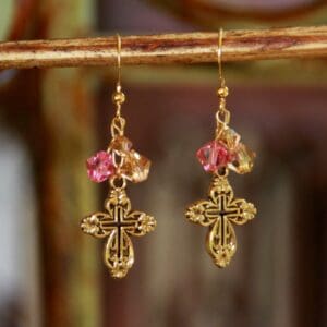 Swarovski Crystal Earrings Pink