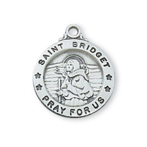 St. Bridget Stering Necklace, 18"