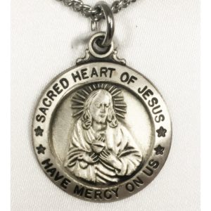 Sacred Heart Sterling Necklace 18" SHMC426SC