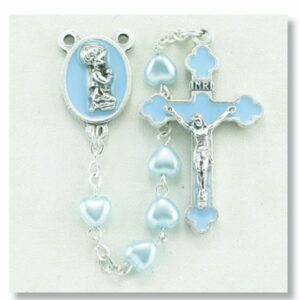 Baby Boy Baptismal Rosary Blue Box