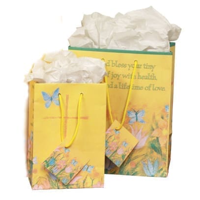 Yellow Baby Gift Bag with Tissue, medium