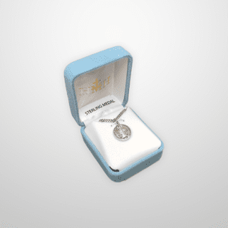 St. Benedict Round Sterling Medal, 18"