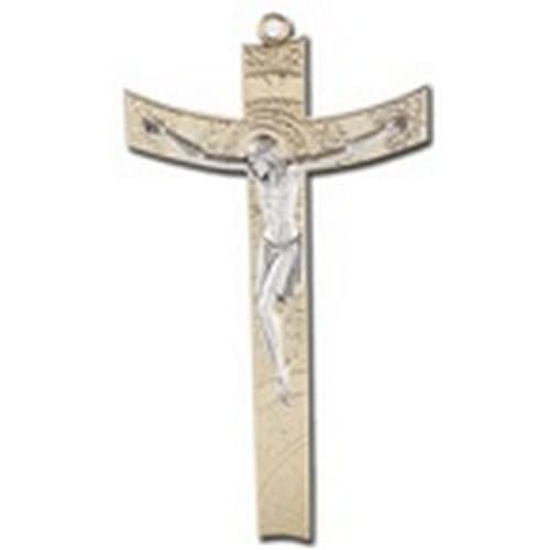 Gold-Plated Contemporary Crucifix, 5.5"