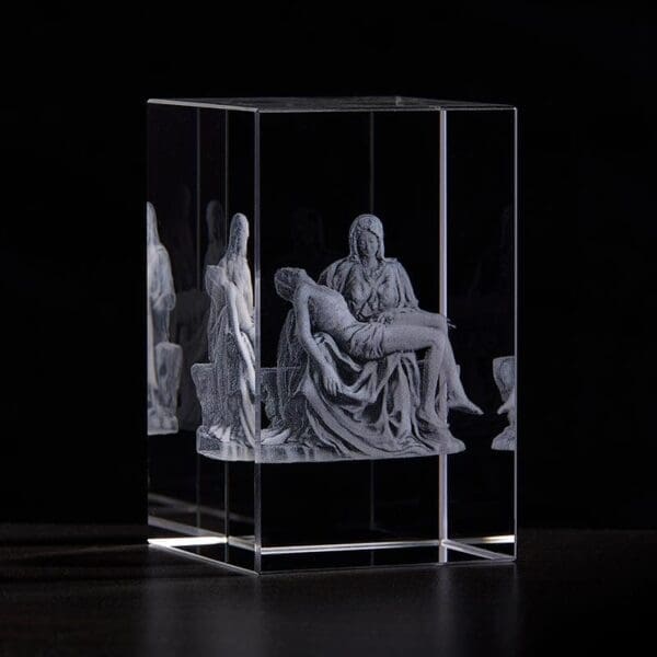 Etched Glass Pieta Square - St. Scholastica Monastery