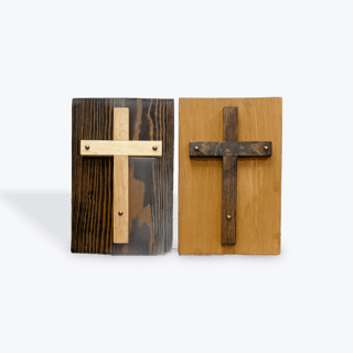 Handcrafted Monastery Cross on Plaque, Large